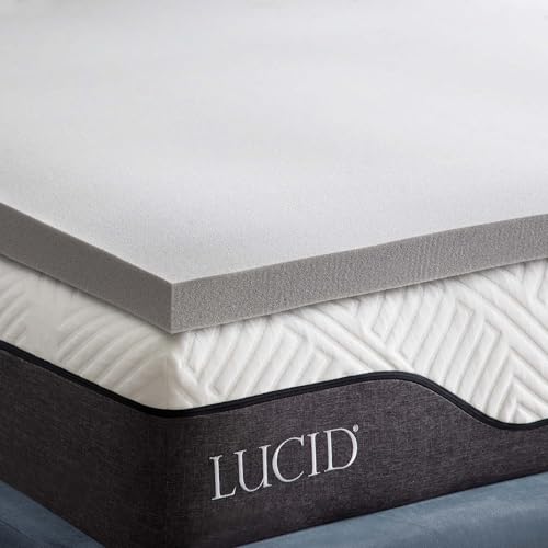 LUCID Memory Foam Matratzen Topper 150x190cm mit Bambuskohle, 5 cm dicke Matratzenauflage 150 x 190 cm, Grau von LUCID