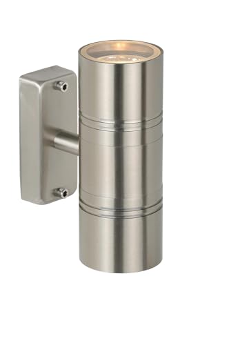 LUCIDE ARNE-LED - Wandleuchte Innen/Außen - Ø 6,3 cm - LED - GU10-2x5W 2700K - IP44 - Chrom Matt LUCIDE ARNE-LED - Wandleuchte Innen/Außen - Ø 6,3 cm - LED - GU10-2x5W 2700K - IP44 - Chrom Matt von LUCIDE