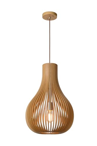 LUCIDE BODO - Pendelleuchten - Ø 38 cm - 1xE27 - Helles Holz von LUCIDE