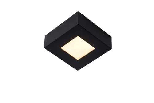 LUCIDE BRICE-LED - Deckenleuchte Badezimmer - LED Dim. - 1x8W 3000K - IP44 - Schwarz von LUCIDE
