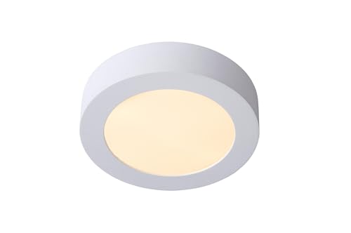 LUCIDE BRICE-LED - Deckenleuchte Badezimmer - Ø 18 cm - LED Dim. - 1x12W 3000K - IP44 - Weiß von LUCIDE