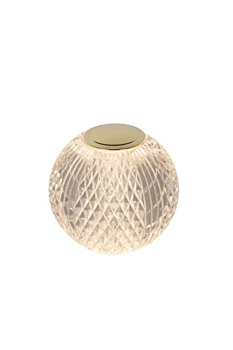 LUCIDE CINTRA - wiederaufladbare Tischlampe - Akku/Batterie - Ø 9 cm - LED 3 StepDim - 1x1,5W 3000K - Transparent von LUCIDE