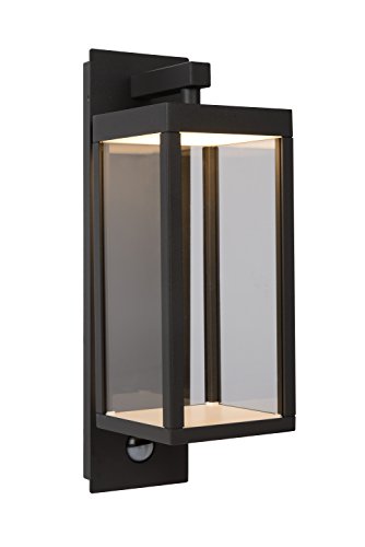 LUCIDE CLAIRETTE - Wandleuchte Innen/Außen - LED - 1x13W 3000K - IP54 - Bewegung und Tag/Nacht-Sensor (Abschaltbar) - Anthrazit von LUCIDE