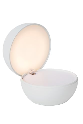 LUCIDE CLIPPER - wiederaufladbare Tischlampe - Akku/Batterie - Ø 12 cm - LED - 1x2,2W 2700K - Weiß von LUCIDE