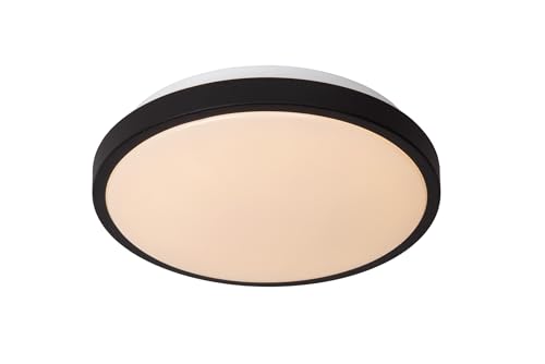 LUCIDE DASHER - Deckenleuchte Badezimmer - Ø 29,3 cm - LED - 1x12W 2700K - IP44 - Bewegungssensor - Schwarz von LUCIDE