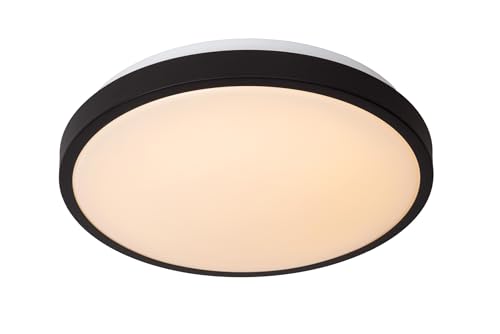 LUCIDE DASHER - Deckenleuchte Badezimmer - Ø 34,8 cm - LED - 1x18W 2700K - IP44 - Bewegung und Tag/Nacht-Sensor - Schwarz von LUCIDE