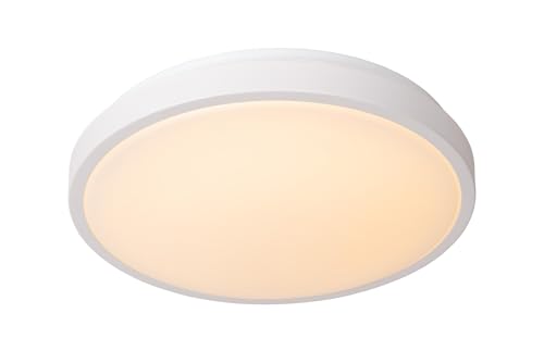 LUCIDE DASHER - Deckenleuchte Badezimmer - Ø 34,8 cm - LED - 1x18W 2700K - IP44 - Bewegung und Tag/Nacht-Sensor - Weiß von LUCIDE