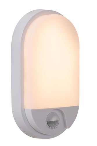 LUCIDE HUPS IR - Wandleuchte Innen/Außen - LED - 1x10W 3000K - IP54 - Bewegung und Tag/Nacht-Sensor - Weiß von LUCIDE