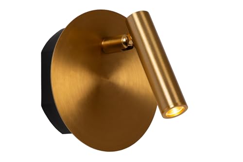 LUCIDE JOLIJN - wiederaufladbare Bettlampe/Wandleuchte - Akku/Batterie - Ø 10,2 cm - LED - 1x2W 3000K - Magnetisch - Mattes Gold/Messing von LUCIDE