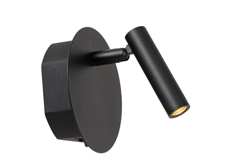 LUCIDE JOLIJN - wiederaufladbare Bettlampe/Wandleuchte - Akku/Batterie - Ø 10,2 cm - LED - 1x2W 3000K - Magnetisch - Schwarz von LUCIDE