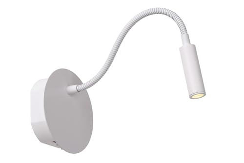 LUCIDE JOLIJN - wiederaufladbare Bettlampe/Wandleuchte - Akku/Batterie - Ø 11 cm - LED - 1x2W 3000K - Magnetisch - Weiß von LUCIDE