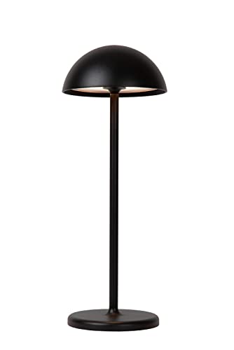 LUCIDE JOY - wiederaufladbare Tischlampe Innen/Außen - Akku/Batterie - Ø 12 cm - LED Dim. - 1x1,5W 3000K - IP54 - Schwarz von LUCIDE