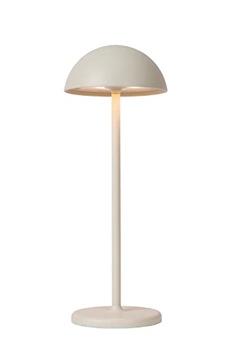LUCIDE JOY - wiederaufladbare Tischlampe Innen/Außen - Akku/Batterie - Ø 12 cm - LED Dim. - 1x1,5W 3000K - IP54 - Weiß von LUCIDE