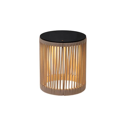 LUCIDE PINGI - wiederaufladbare Stehlampe Innen/Außen - Akku/Batterie - Ø 33,5 cm - LED 3 StepDim - 1x3W 3000K - IP44 - Taupe von LUCIDE