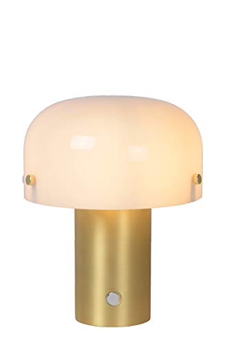 LUCIDE TIMON - Tischlampe - 1xE14-3 StepDim mattes gold messing opal von LUCIDE