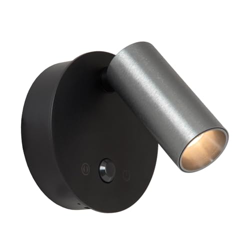LUCIDE TONI - wiederaufladbare Wandstrahler/Wandleuchte - Akku/Batterie - Ø 8,1 cm - LED Dim. - CCT - 1x2W 2700K/4000K - Bewegungssensor (Abschaltbar) - Magnetisch - Grauguss von LUCIDE