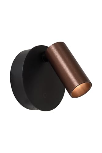 LUCIDE TONI - wiederaufladbare Wandstrahler/Wandleuchte - Akku/Batterie - Ø 8,1 cm - LED Dim. - CCT - 1x2W 2700K/4000K - Magnetisch - Kaffee von LUCIDE