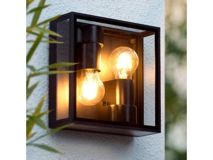 Lucide Außendeckenleuchte Dukan IP65, zweiflammig Dukan, dimmbar, schwarz, Aluminium, Modern, Deckenlampe von LUCIDE