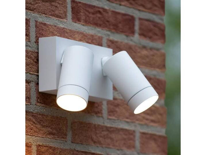 Lucide Aussenwandleuchte mit Bewegungsmelder Taylor, dimmbar, weiß / opal, Aluminium, Modern von LUCIDE