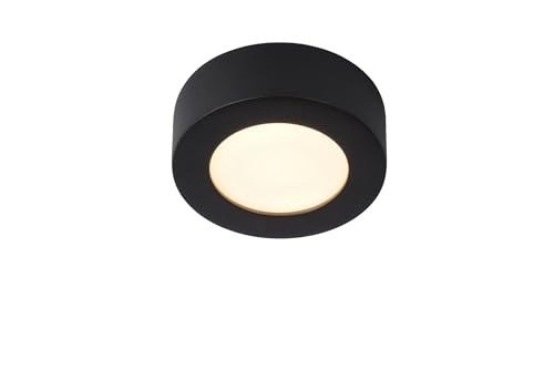 LUCIDE BRICE-LED - Deckenleuchte Badezimmer - Ø 11,7 cm - LED Dim. - 1x8W 3000K - IP44 - Schwarz von LUCIDE