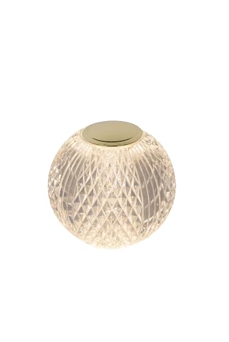 LUCIDE CINTRA - wiederaufladbare Tischlampe - Akku/Batterie - Ø 9 cm - LED 3 StepDim - 1x1,5W 2700K - Transparent von LUCIDE