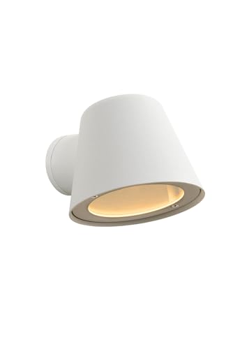 LUCIDE DINGO-LED - Wandleuchte Innen/Außen - LED Dim. - GU10-1x5W 3000K - IP44 - Weiß von LUCIDE