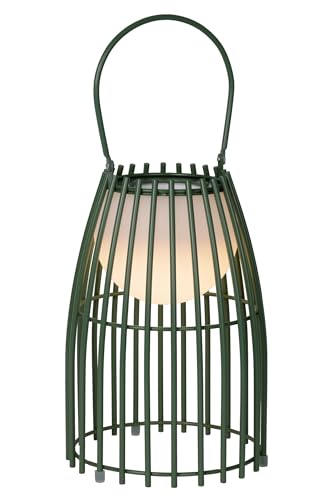 LUCIDE FJARA - wiederaufladbare Tischlampe Innen/Außen - Akku/Batterie - Ø 17,5 cm - LED 3 StepDim - 1x0,3W 3000K - IP44 - Grün von LUCIDE