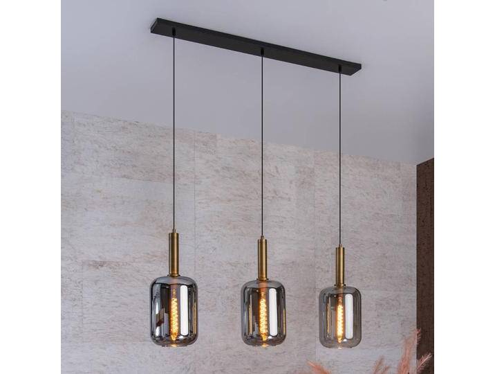 Lucide Hängelampe Joanet mit Rauchglas, dreiflammig für Wohn & Esszimmer - Alu von LUCIDE