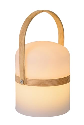 LUCIDE JOE - wiederaufladbare Tischlampe Innen/Außen - Akku/Batterie - Ø 14,5 cm - LED Dim. - 1x3W 3000K - IP44 - Weiß von LUCIDE