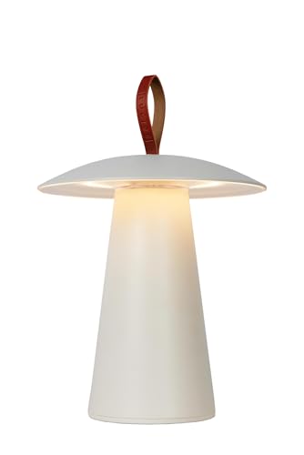 LUCIDE LA DONNA - wiederaufladbare Tischlampe Innen/Außen - Akku/Batterie - Ø 19,7 cm - LED 3 StepDim - 1x2W 2700K - IP54 - Weiß von LUCIDE