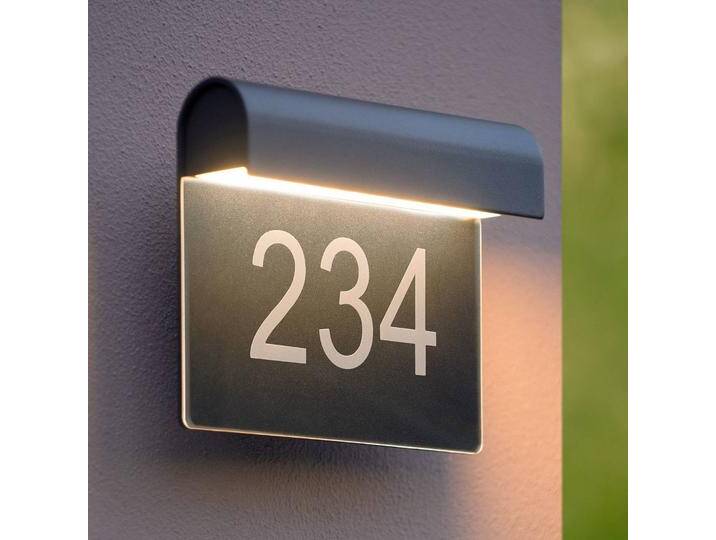 Lucide LED-Hausnummernleuchte Thesi, schwarz THESI, schwarz, Aluminium, Modern, Wandleuchte außen von LUCIDE