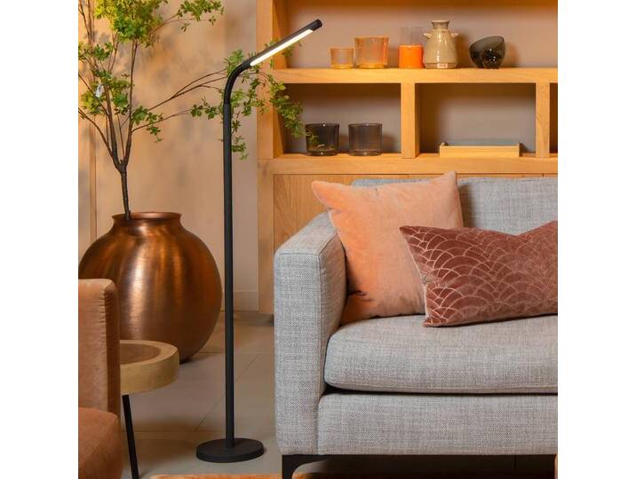 Lucide LED Stehlampe Gilly, dimmbar, schwarz, für Wohn- / Esszimmer, Metall, Modern, LED Stehlampe von LUCIDE