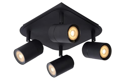 LUCIDE LENNERT - Deckenstrahler Badezimmer - LED Dim. - GU10-4x5W 3000K - IP44 - Schwarz von LUCIDE