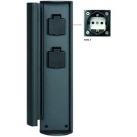 Lucide POWERPOINT - Steckdosensäule für den Außenbereich - Steckdose mit Erdungsstift - Typ F - EUR/RUS-Norm - Ø 10 cm - IP44 - Anthrazit von LUCIDE