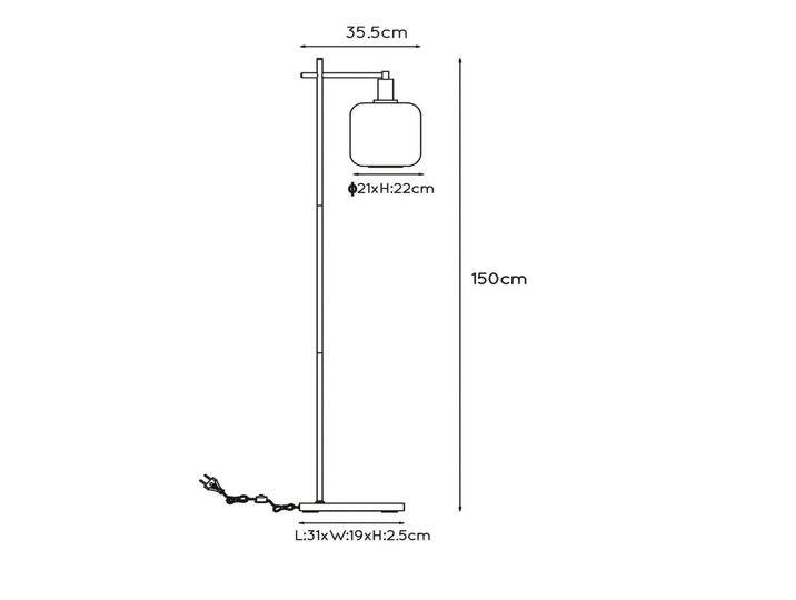 Lucide Stehlampe Joanet, alu / grau / zink, für Wohn- / Esszimmer, Glas, Stehlampe von LUCIDE
