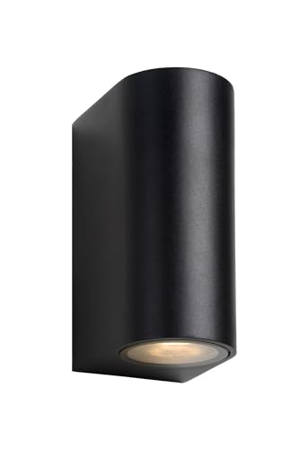 LUCIDE ZORA-LED - Wandstrahler/Wandleuchte Innen/Außen - LED Dim. - GU10-2x5W 3000K - IP44 - Schwarz von LUCIDE