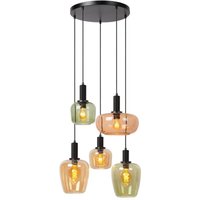 Gebraucht] Lucide Pendelleuchte Ilona Glas Multicolor ø 45 Cm 5 Flammig Deckenlampe Lampe B-Ware von LUCIDE