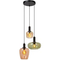 [NEUWERTIG] B-Ware Lucide Pendelleuchte Ilona Glas Multicolor ø 30 Cm 3 Flammig Deckenlampe Lampe von LUCIDE