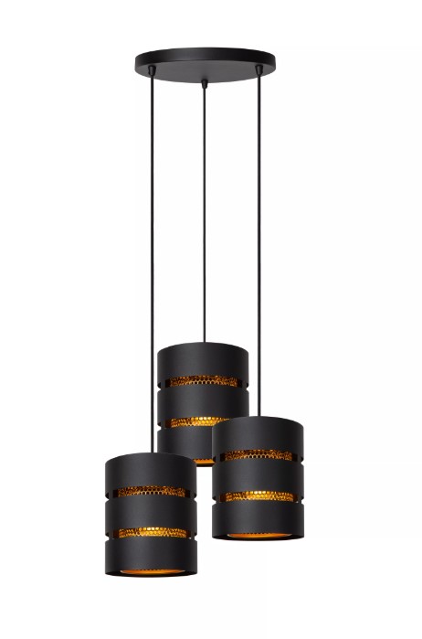 Pendelleuchte ROSAS Metall 3xE27 dimmbar Rund Hängeleuchten von LUCIDE