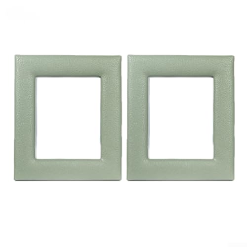 2 x Leder-Bilderrahmen im Vintage-Stil für 12,7 cm Fotos mit verstellbarem Ständer für vertikale und horizontale Nutzung (grün) von LUCKCDUO