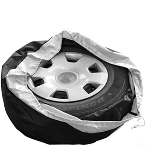210D Oxford Cloth Car Spare Tire Cover With Drawstring Closure To Provide Dustproof And Weather Resistant Protection(Silver 65 * 37cm) von LUCKCDUO