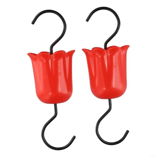 2er Set Kolibri Feeder Ameisengräben mit Haken, Große Wassersperre für den Außenbereich zum Schutz von Futterspendern vor Ameisen und Bienen (Rot) von LUCKCDUO