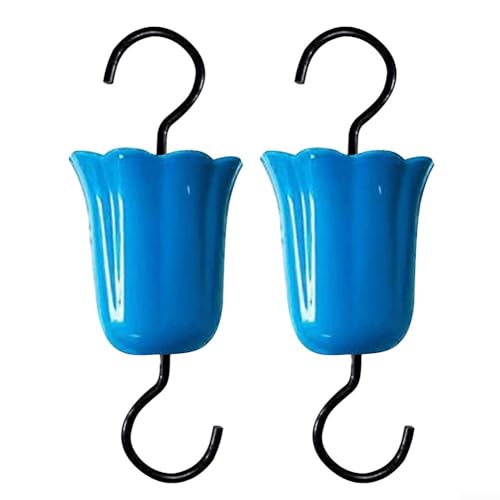 2er Set Kolibri Feeder Ameisengräben mit Haken, große Wassersperre für den Außenbereich, zum Schutz von Futterspendern vor Ameisen und Bienen (blau) von LUCKCDUO