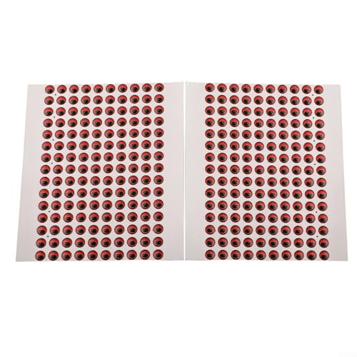 300 Stück 3D Schlange Pupille Angelköder Augen in verschiedenen Größen zum Fliegenbinden, DIY Angelköder und Bastelanwendungen (Rot 6mm) von LUCKCDUO