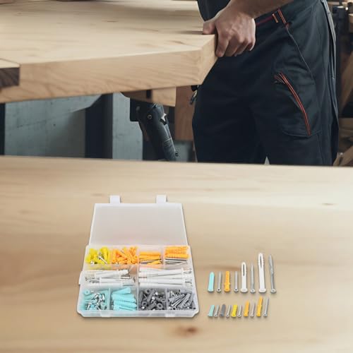 300-teiliges komplettes Set mit selbstschneidenden Schrauben und für Trockenbaudübel für zuverlässige Wandmontage mit einfacher Organisation und Aufbewahrungsbox von LUCKCDUO