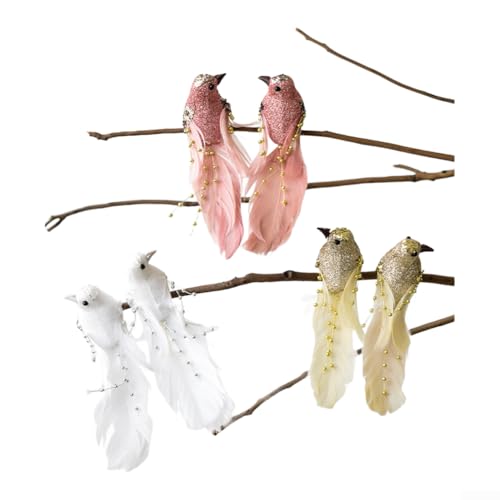 6-teiliges Weihnachtsvogel-Ornament-Set zum Dekorieren verschiedener Urlaubs- und Saisonbereiche, 8,9 cm 6-teiliges Weihnachtsvogel-Ornament-Set zum Dekorieren verschiedener Urlaubs- und Saisonbereiche, 8,9 cm von LUCKCDUO
