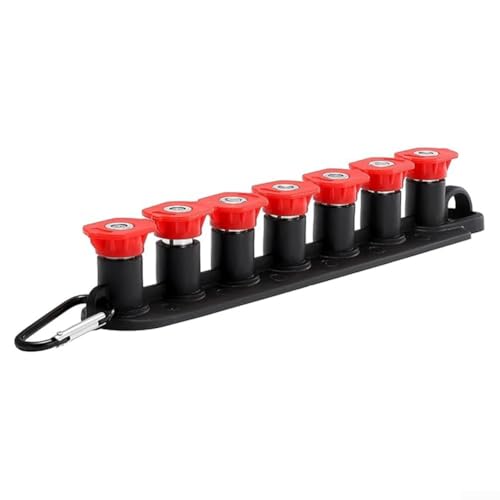 7 Pack Hochdruckreiniger Düsenspitzen mit Düsenhalter für 4000 PSI Hochdruckreiniger Geeignet für verschiedene Reinigungsaufgaben mit Metall- und Kunststoffkonstruktion (rot) von LUCKCDUO