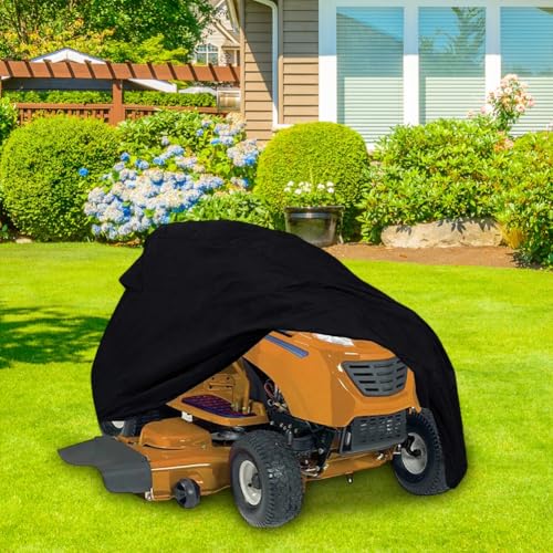 Abdeckung für Rasenmäher, strapazierfähig, 210D Oxford, wasserdicht, mit Kordelzug, Outdoor-Rasenmäher-Abdeckung für Toro-Outdoor-Aufbewahrung (140 x 66 x 91 cm) von LUCKCDUO