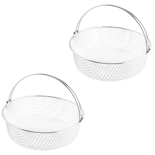 Air Fryer Basket Replacement 2 Pack Mesh Design with Handle Compatible with 8 Inch Air Fryers for Safe and Easy Food Handling Air Fryer Basket Replacement 2 Pack Mesh Design with Handle Compatible with 8 Inch Air Fryers for Safe and Easy Food Handling von LUCKCDUO