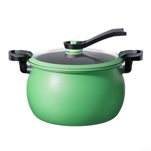 Antihaftbeschichteter Schnellkochtopf zum schnellen Kochen von Suppen und Eintöpfen mit Sicherheitsfunktionen (grün) von LUCKCDUO